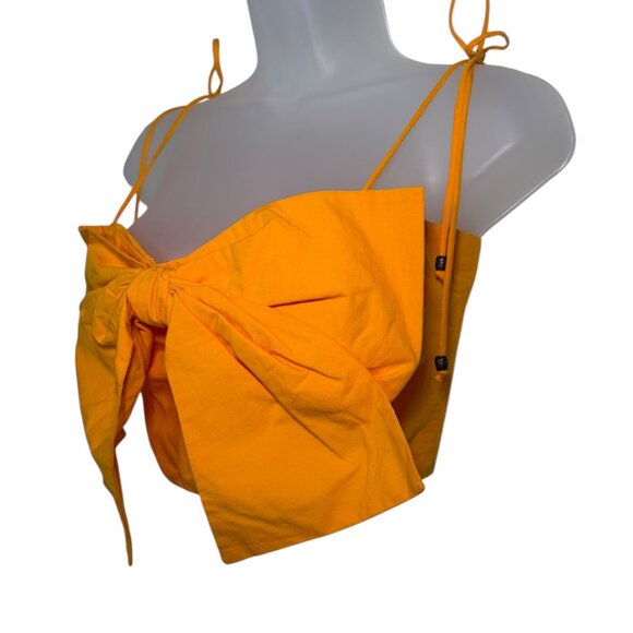 Maeve by Anthropologie Orange Bow-Tie Crop Top XXS NWT - Picture 4 of 6